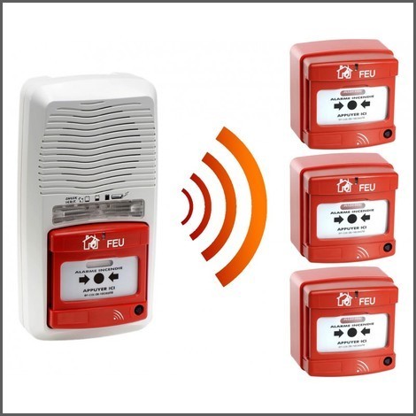 Alarme incendie de type 4 radio sans fil avec DM sur piles